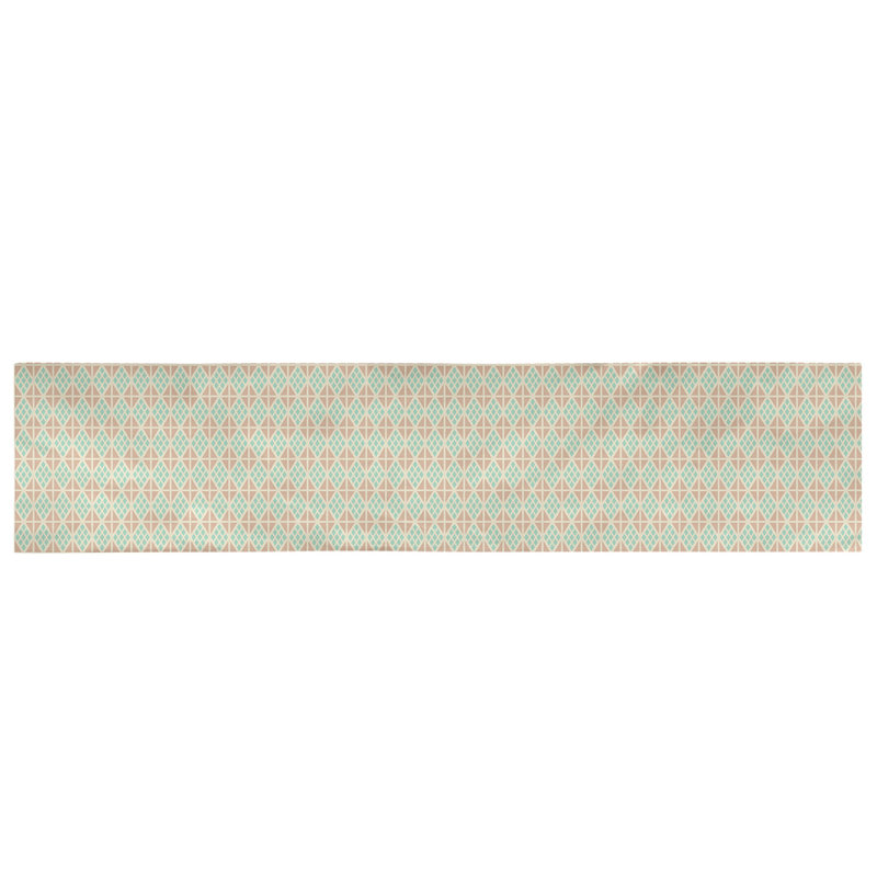 Chemin de table diamants Avicia, 91,5 po x 17,5 po, Sarcelle / orange, Poly