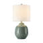 Lampe de table 19 po en céramique verte avec abat-jour tambour