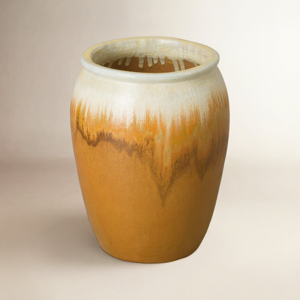 Proberta Ceramic Pot Planter, Amber, 20" H x 16" W x 16" D