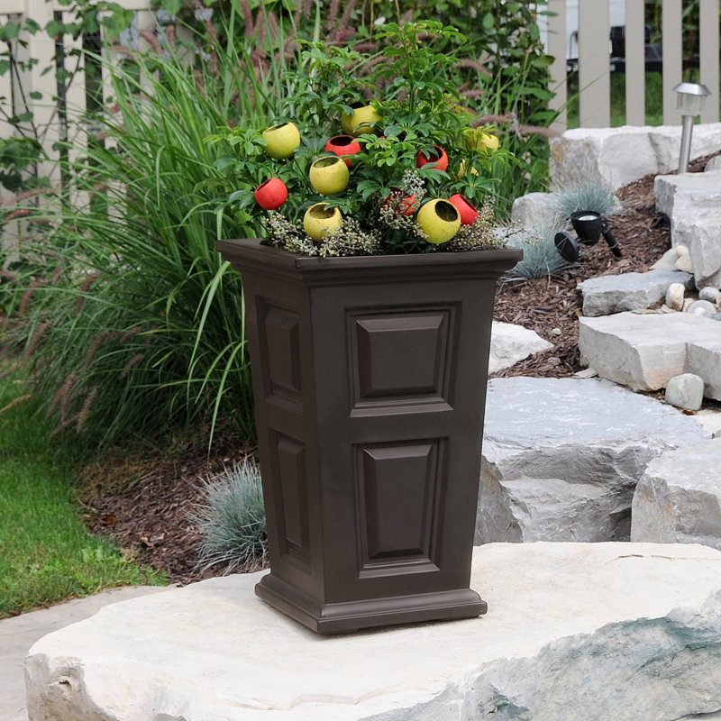 Siriana Self-Watering Resin Pot Planter , Espresso