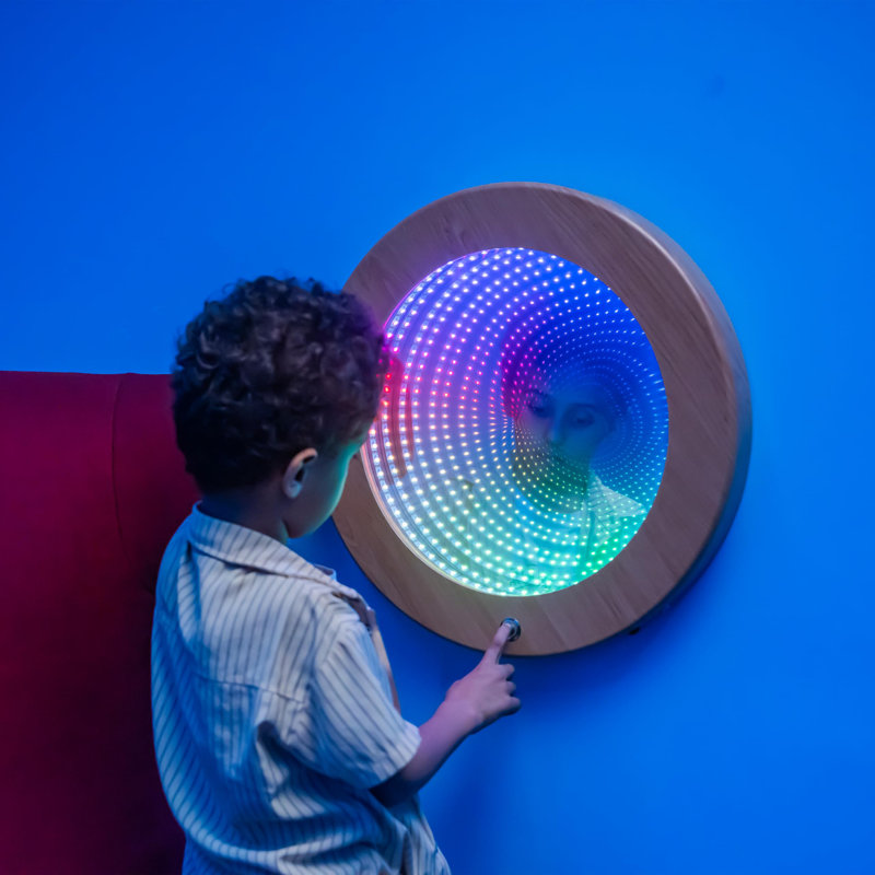Miroir rond à lumière sensorielle Infinity