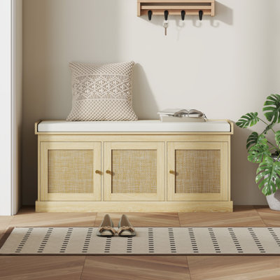 Shoe Storage Bench With , Shoe Bench With Cushion, Adjustable Shelves, Entryway Bench, by Dakota Fields