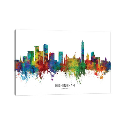 «Birmingham England Skyline» par Michael Tompsett, impression sur toile tendue