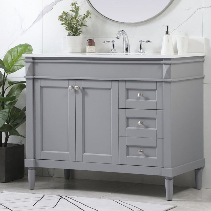 Ensemble de meuble-lavabo simple 42 po Readington, gris, 42"
