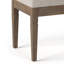 Petit banc de repose-pieds capitonné d'aspect lin l 28 po avec pieds sculptés Waverly