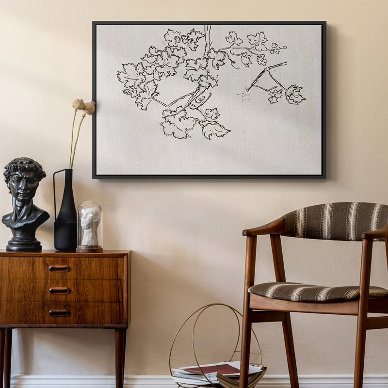 "Croquis rétro-X III" sur toile, H 25 po x l 37 po, Noir