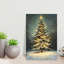 «Snowy Christmas Tree Elegant Peaceful Serene Christmas Tree Forest Winter», reproduction d'art murale-129720371