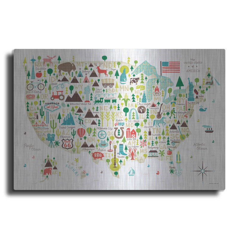 «Illustrated USA» par Michael Mullan, H 16 po x l 24 po