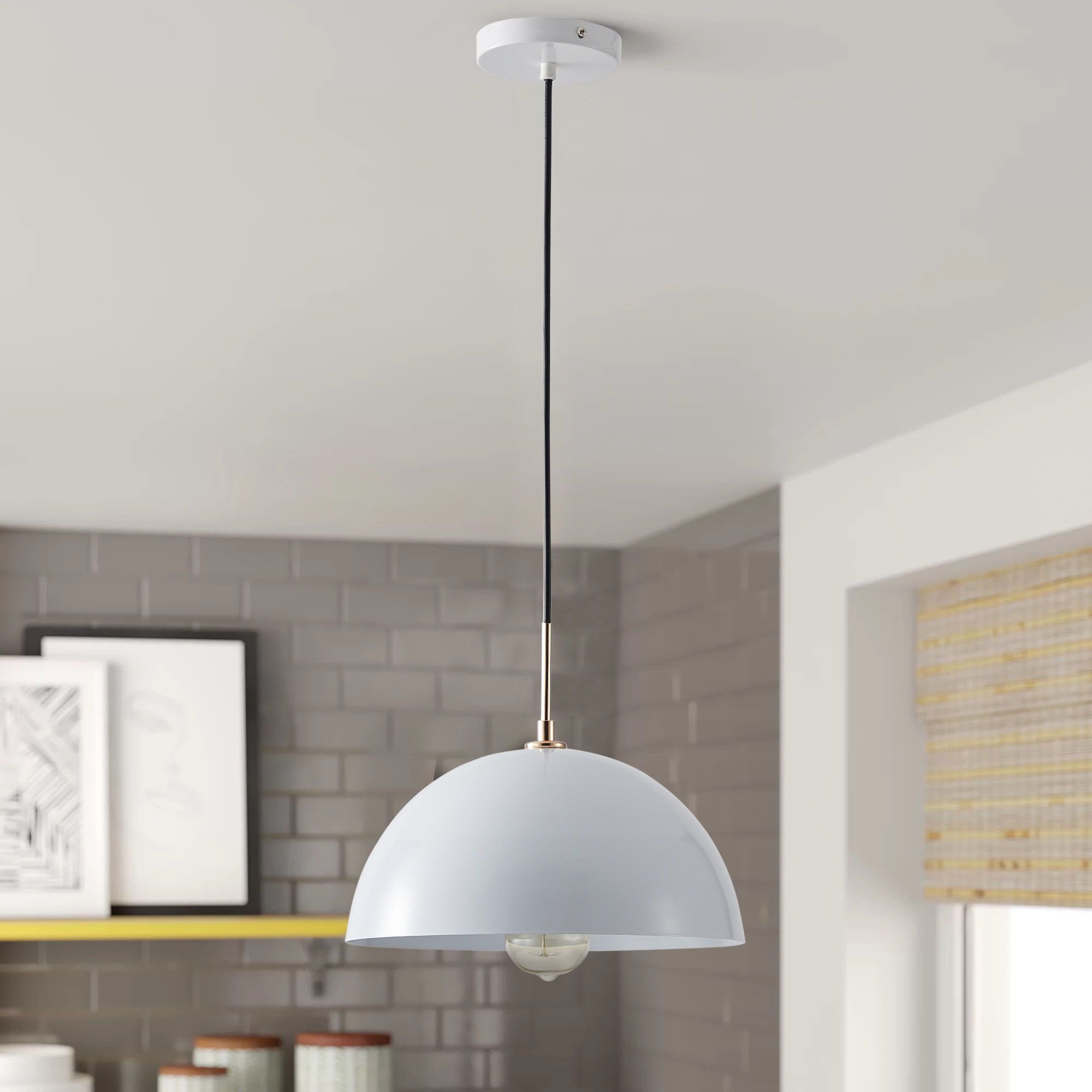 white dome ceiling light