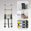 Échelle télescopique, échelle d'extension télescopique, échelle pliante en alliage d'aluminium portable multi-usages pour le travail intérieur et extérieur, charge robuste de 300 lb-849616153