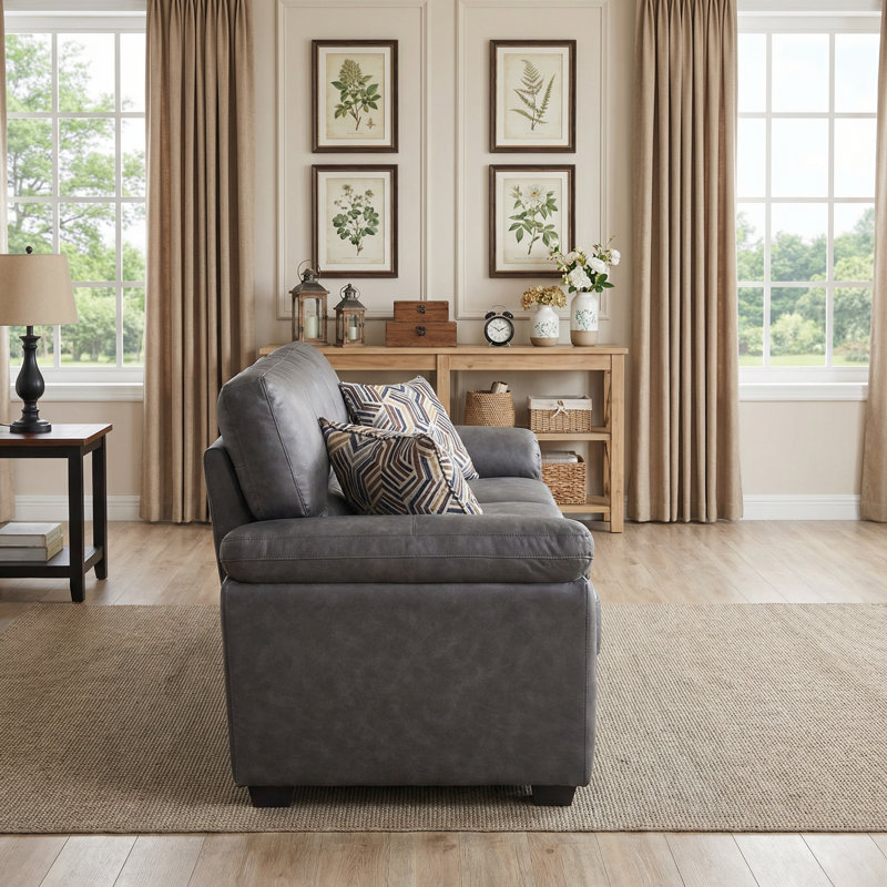  Canapé 80,5 po Leathaire, Gris