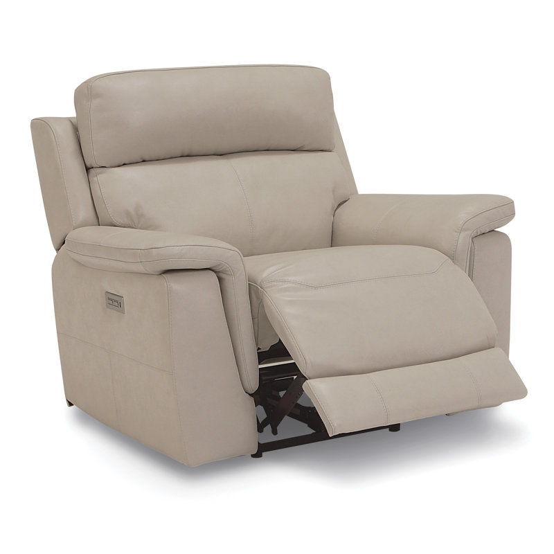 Granada Upholstered Power Recliner, Pearl Leather Match