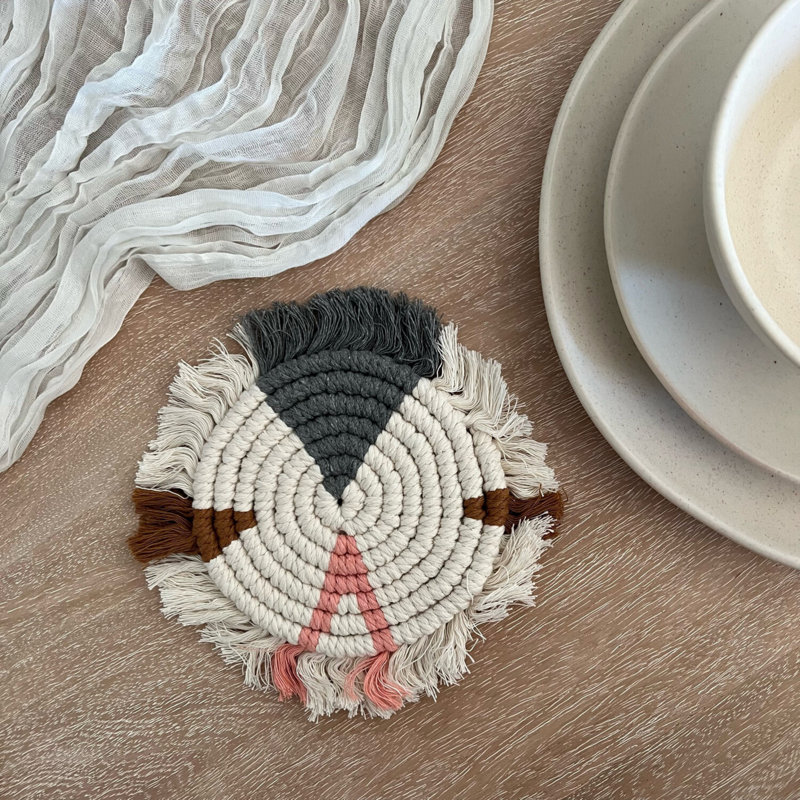Cotton Round 4 Piece Coaster Set