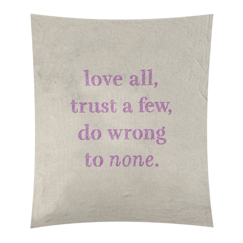 Tapisserie de polyester, pas de citation erronée, H 60 po x l 51 po, Blanc / violet