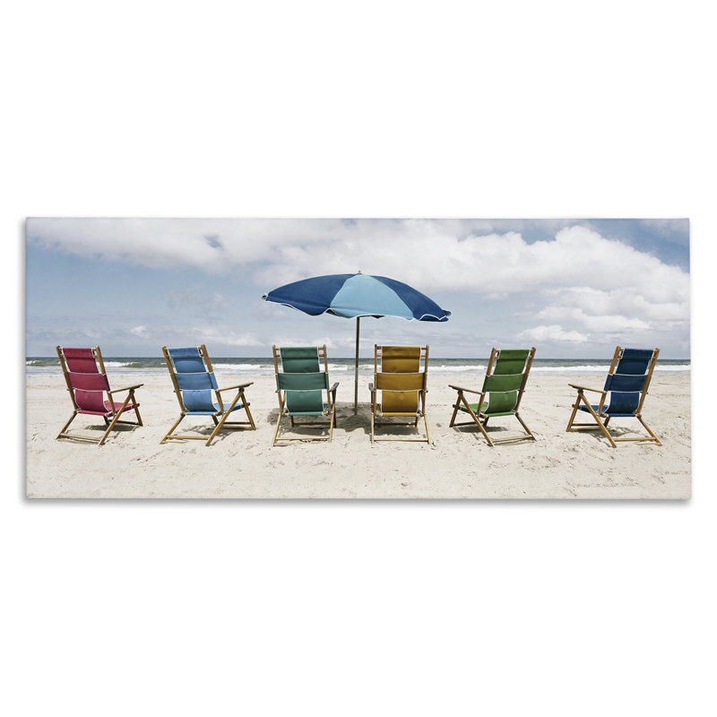 Toile de chaises de plage colorées, design par Natalie Carpentieri, H 10 po x l 24 po