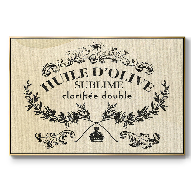 Antique French Label IV, reproduction d'art sur toile encadrée, H 17 po x l 25 po x P 2 po, Or