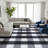 Homeline Non-Slip Rubberback Checkered Buffalo Plaid Indoor Runner Rug, Grayscale-752479694