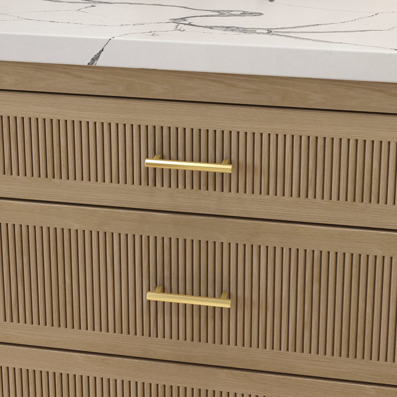 Polished Brass Octagonal Cabinet Pull with Mounting Hardware