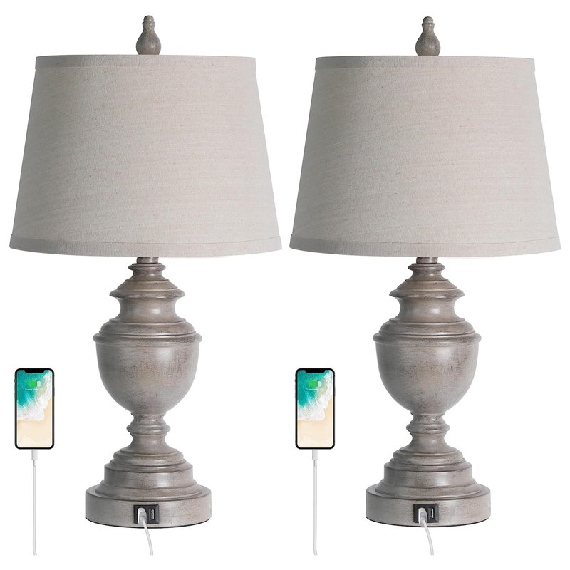 Lampe de table Barbara en résine USB