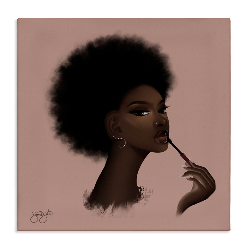 Glam Girl avec toile brillant à lèvres, design par Sierra Siler, H 17 po x l 17 po