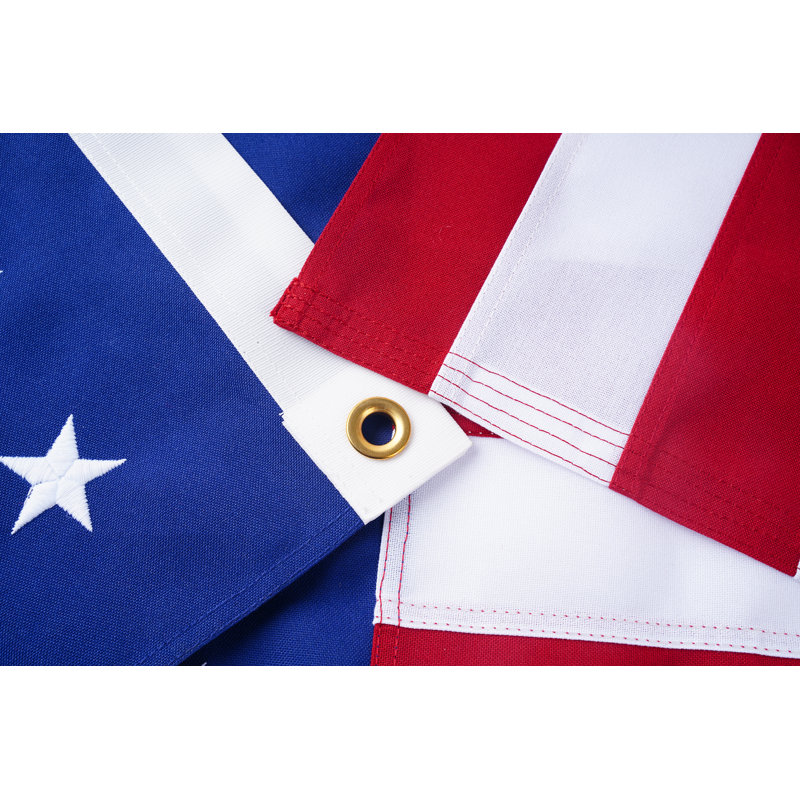 Drapeau américain de qualité supérieure, en polyester filé double épaisseur ultra-résistant avec étoiles brodées, 3 pi x 5 pi