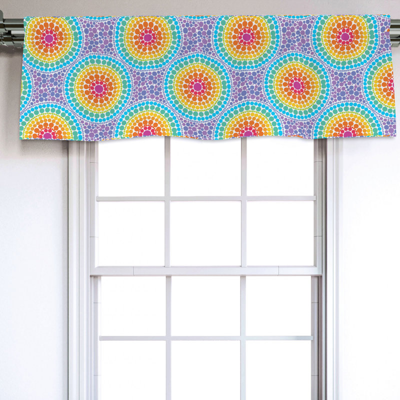 Sateen Geometric Ruffled Window Valance