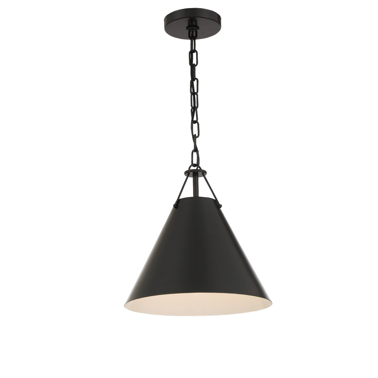Kinston Dimmable Single Light Pendant, Matte Black, Black