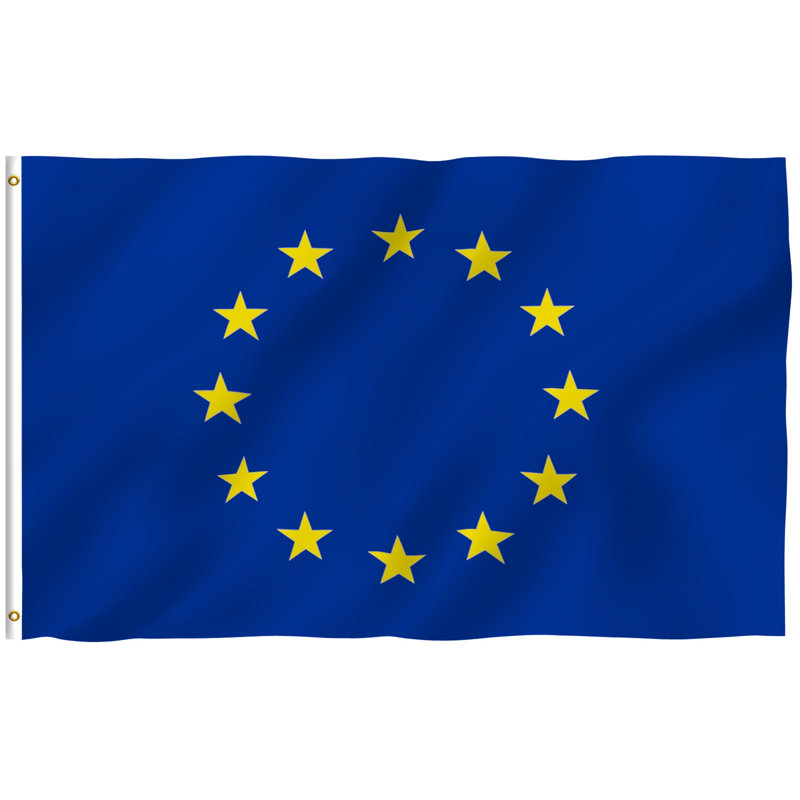 Drapeau de maison en polyester 36 x 60 po Union européenne