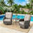 2-Piece Outdoor Deep Seat Cushion Set (4" Thick) - Fade-Resistant Olefin Fabric-51979984-51979987