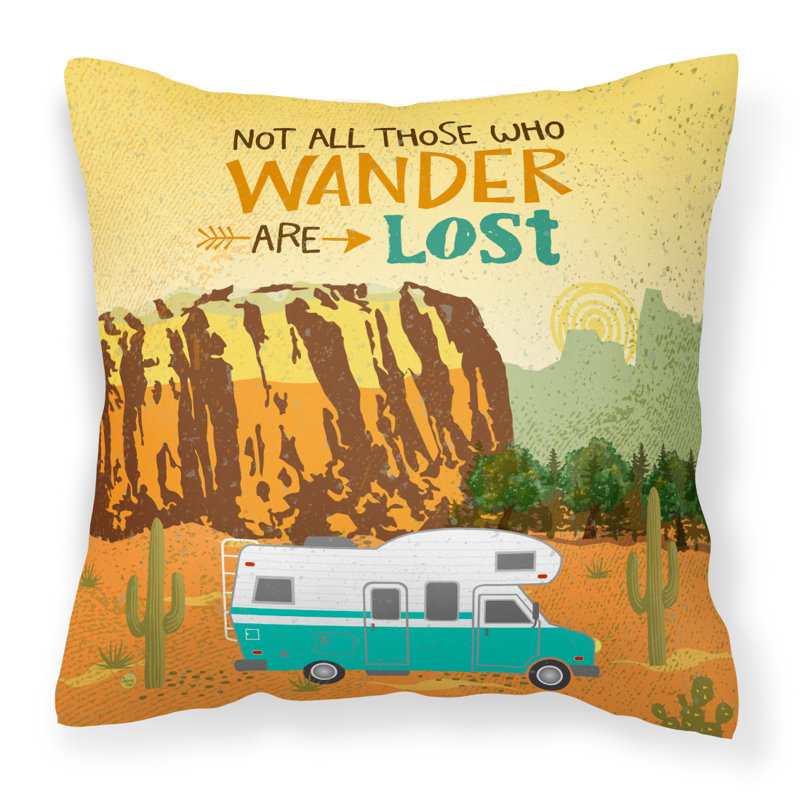 Coussin décoratif intérieur/extérieur pour camping camper, 18 po x 18 po