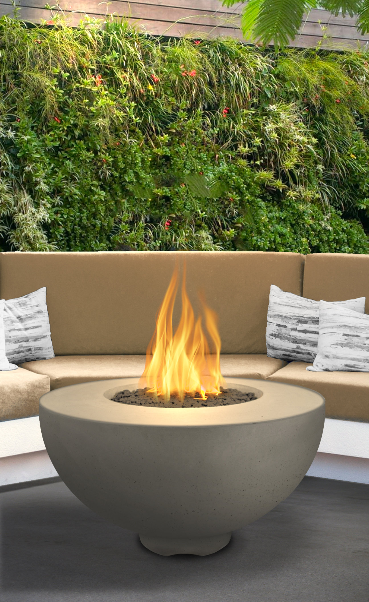 The Outdoor Plus Sienna Concrete Natural Gas/Propane Fire Pit | Wayfair