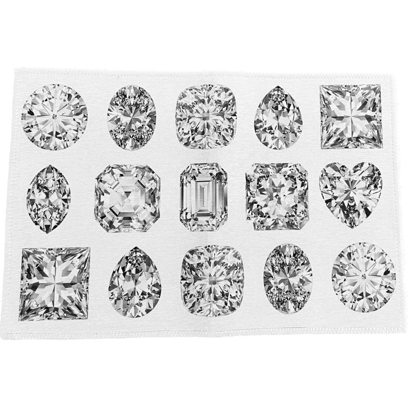 Bougie Diamonds Microfiber Rectangle Washable Rug, Ice, Rectangle 8' x 10'