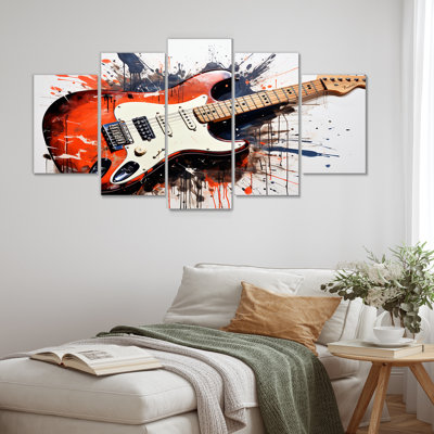 «Red Fluid Brown», guitare, sérénade, musique, décoration murale