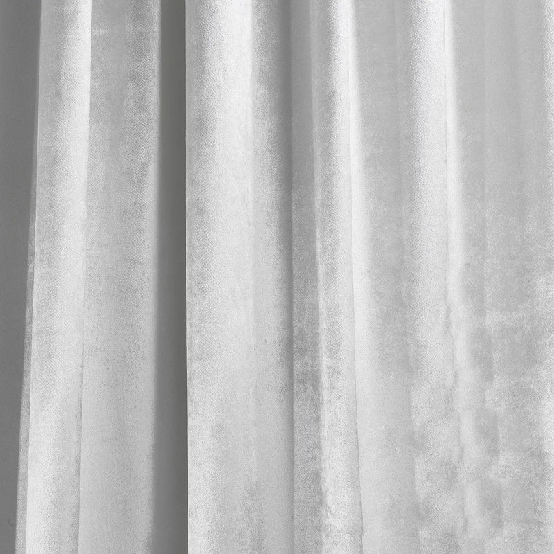 Rideau simple extra long et extra large en velours brillant de luxe, Blanc, L 52 po x L 192 po
