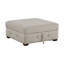 Repose-pieds avec rangement Rez, siège relevable carré de 40 po, chenille gris taupe
