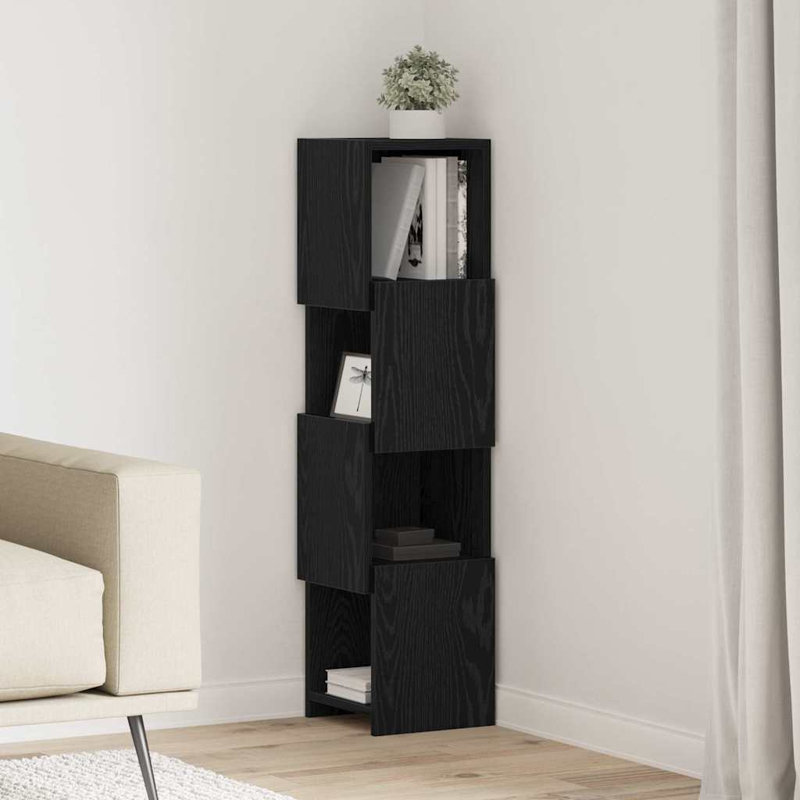 Corner Accent Chest, Black Oak, 102cm H x 25.5cm W x 25cm D