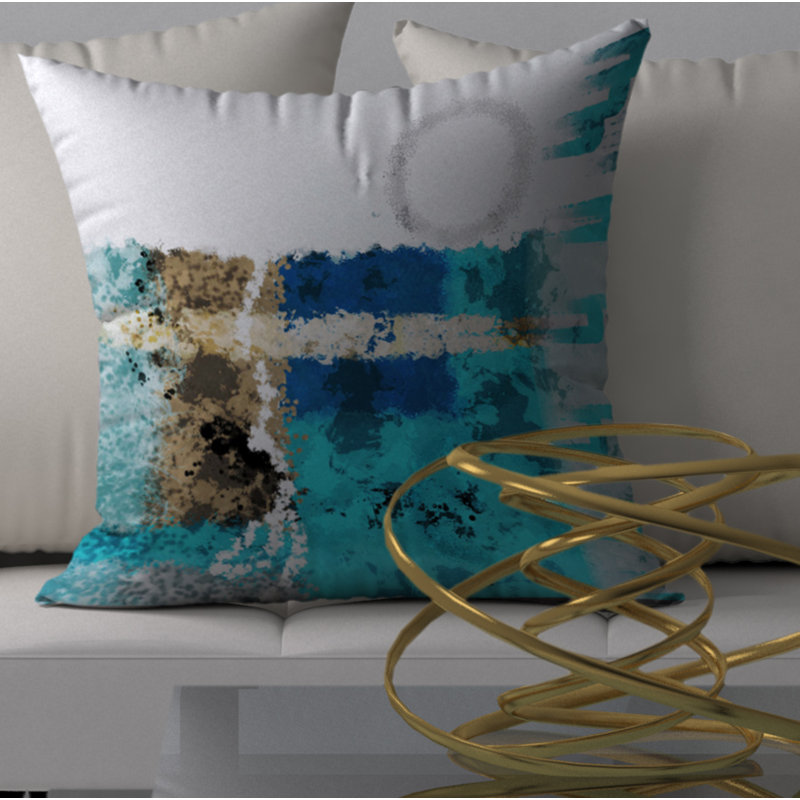 Abstract Reversible Throw Pillow, 20" x 20"