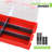 3-In-1 Clear Red Plastic Grid Storage Box Set With 3X9 Adjustable Grids – Tool, Craft, Jewellery Organizer