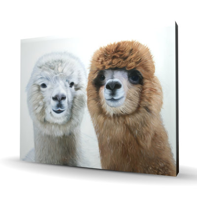 Two Lamas Beige Canvas | Stylish Bedroom Decor for Home