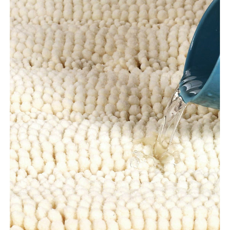 30"X20" - Cream Soft Cozy Plush Chenille Bath Mat Bathroom Rug, Cream