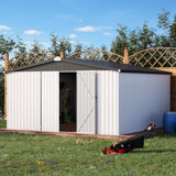 12' x 12' Metal Storage Shed  With Design Of Lockable Doors