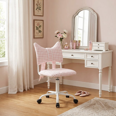 Meuble-lavabo pivotant réglable à 360 ° avec dossier mignon pour chambre à coucher, salon, bureau et bureau d'étude