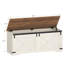 Coffre de rangement 47,2 po, grand coffre de rangement avec 2 charnières, banc en bois de style campagnard, coffre de rangement relevable, coffre d'entrée pour chambre à coucher, salon, blanc-110526352-110526353