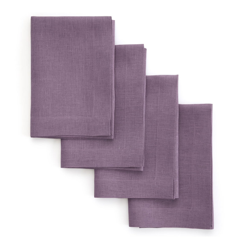 100% Pure Linen Dinner Napkins - Fete, Mulberry