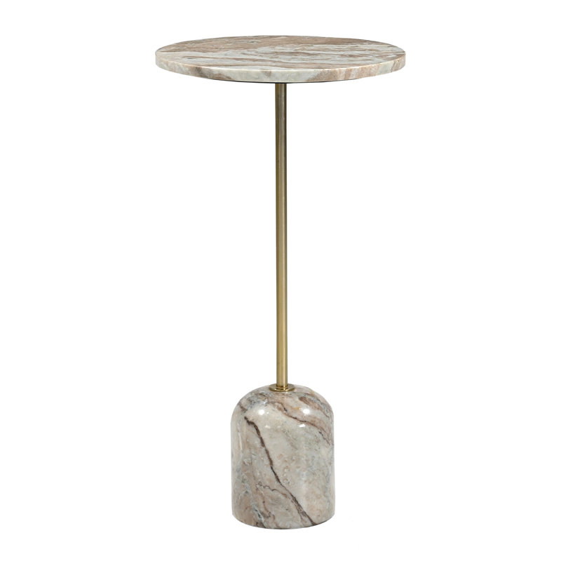 Table de bout Delanda, Crème / doré, H 28 po x l 14 po
