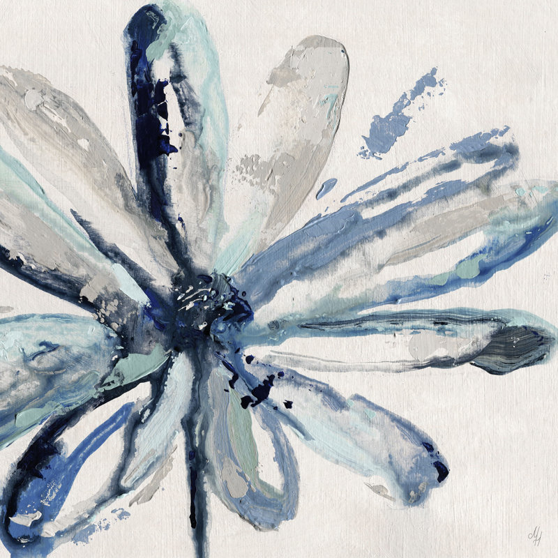 Wrapped Canvas Painting, 30cm H x 30cm W x 3.81cm D, Blue/Grey