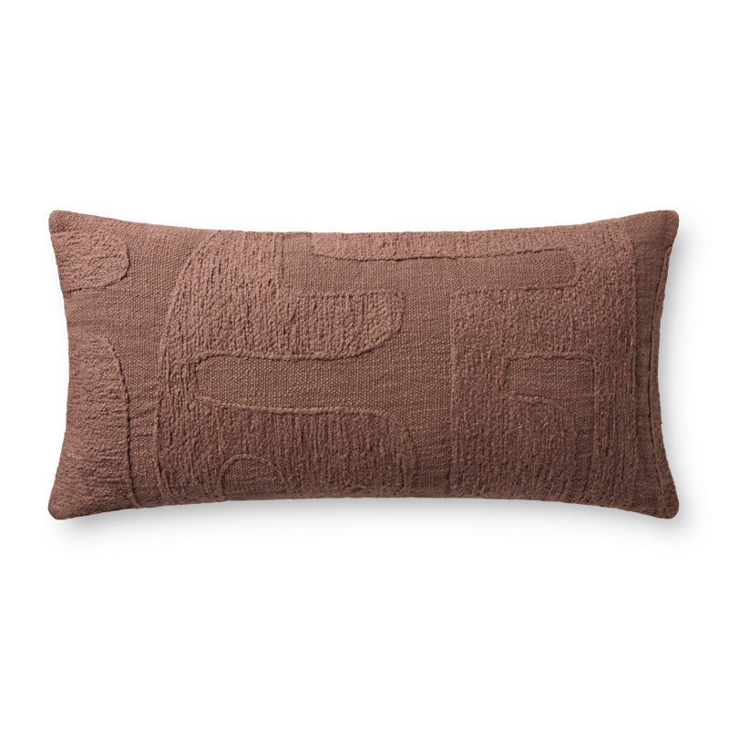 Brigette Romanek x Loloi Decorative Pillow, Rectangle 12"H x 27"W, Pillow Cover Only - No Insert", Pink