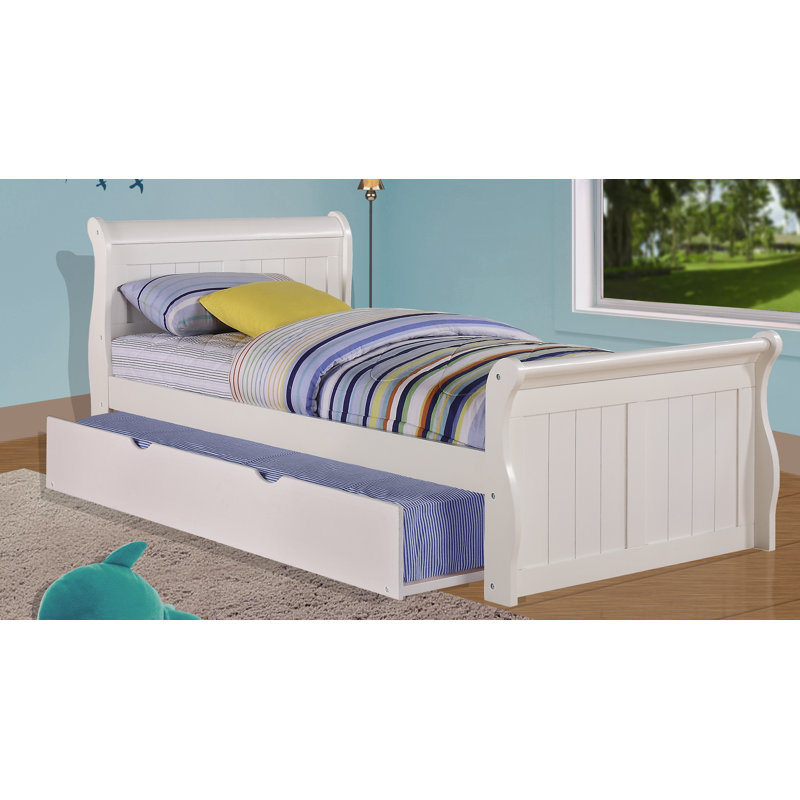 Jacquline Solid Wood Platform Bed with Trundle, Twin