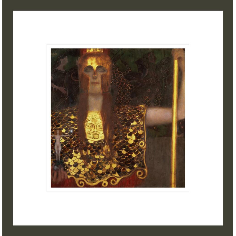 «Minerva or Pallas Athena» par Gustav Klimt, impression giclée encadrée, H 14,05 po x l 13,75 po