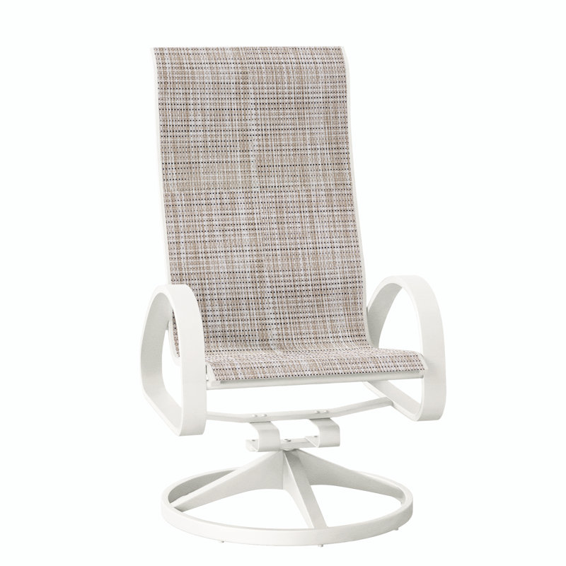 Fauteuil de patio pivotant Hiraku, Neige texturée, Ella
